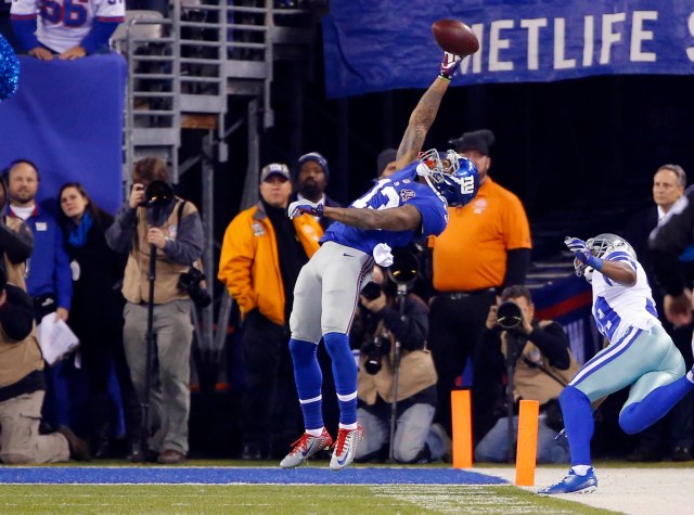 New York Giants wide receiver Odell Beckham (13) pulls in touchdown pass  against the Dallas Cowboys. (Jim O'Connor-USA TODAY Sports)