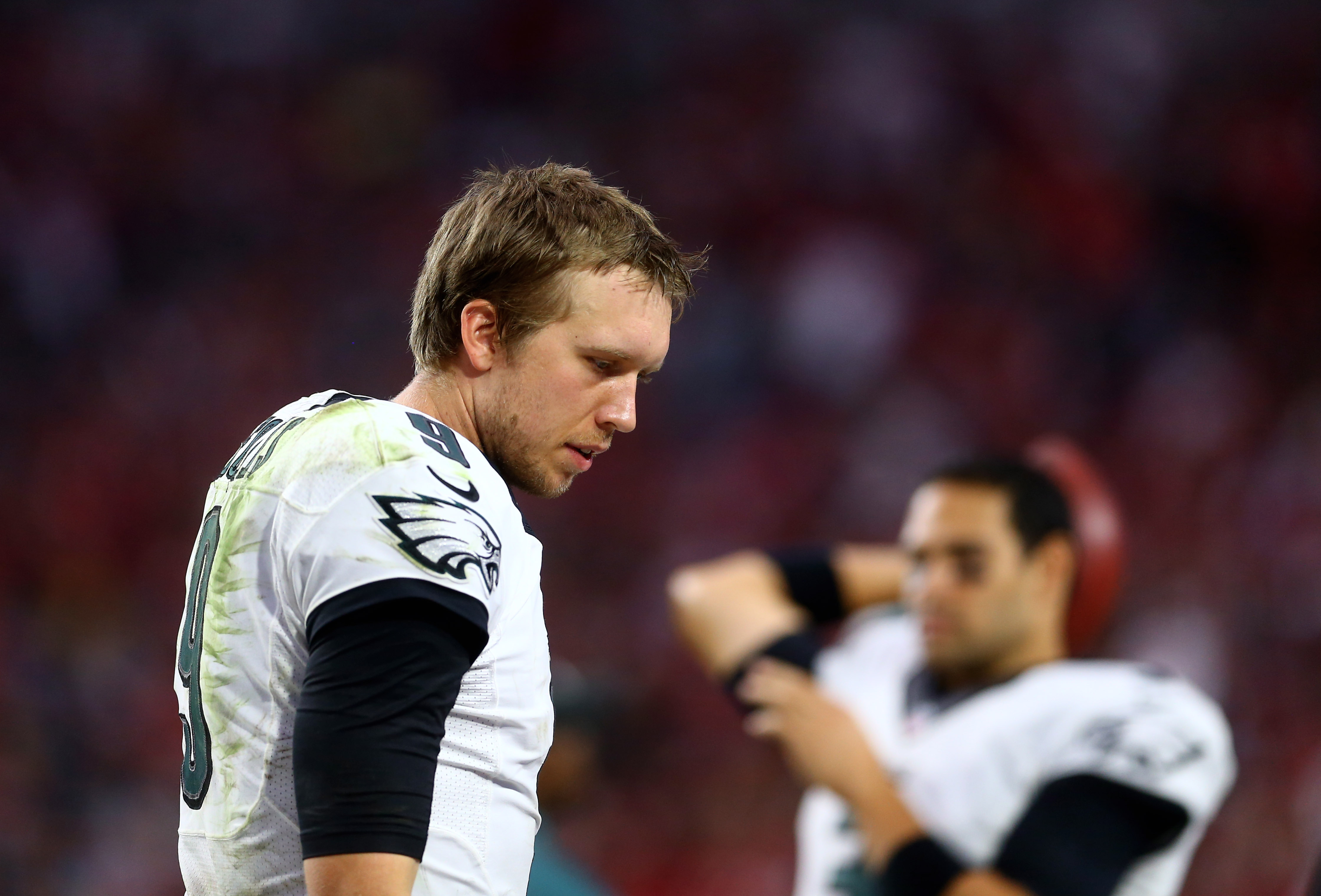 Both Foles and Sanchez had problems protecting the football in 2014. (Mark J. Rebilas-USA TODAY Sports)