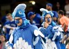 Toronto Blue Jays fans wear costumes before Game 5 of the ALDS against the Texas Rangers. (Photo: Nick Turchiaro, USA TODAY Sports)