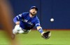 Blue Jays center fielder Kevin Pillar catches a ball hit by Texas Rangers left fielder Josh Hamilton (not pictured) in the fourth inning. (Photo: Nick Turchiaro, USA TODAY Sports)