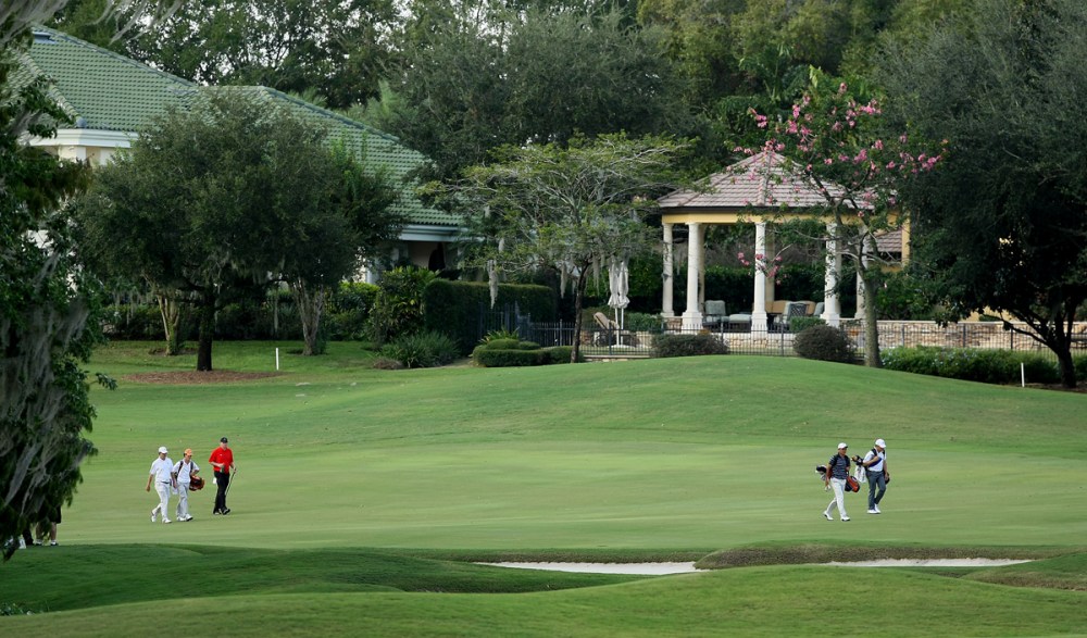 The second to last group at No. 18 during the Isleworth Collegiate Invitational.