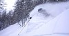 Rom does his best to follow the tracks of his lovely lady Elise by getting barreled in a much needed snow wave.