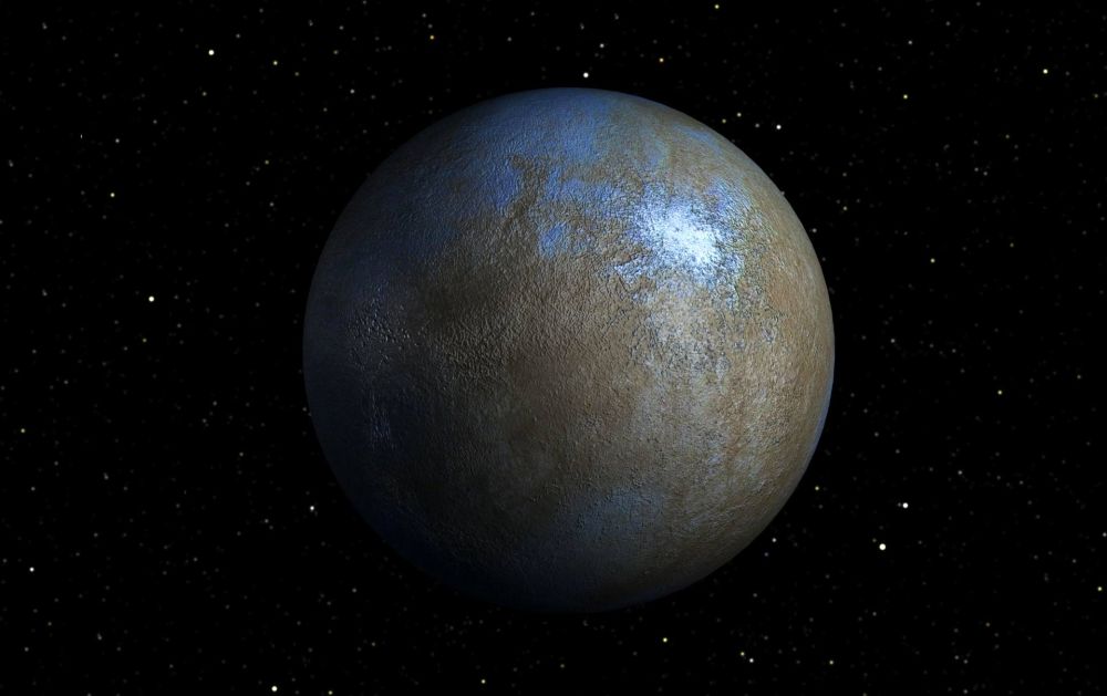 This is an artist’s impression of the dwarf planet Ceres. Image credit: NASA / JPL-Caltech.