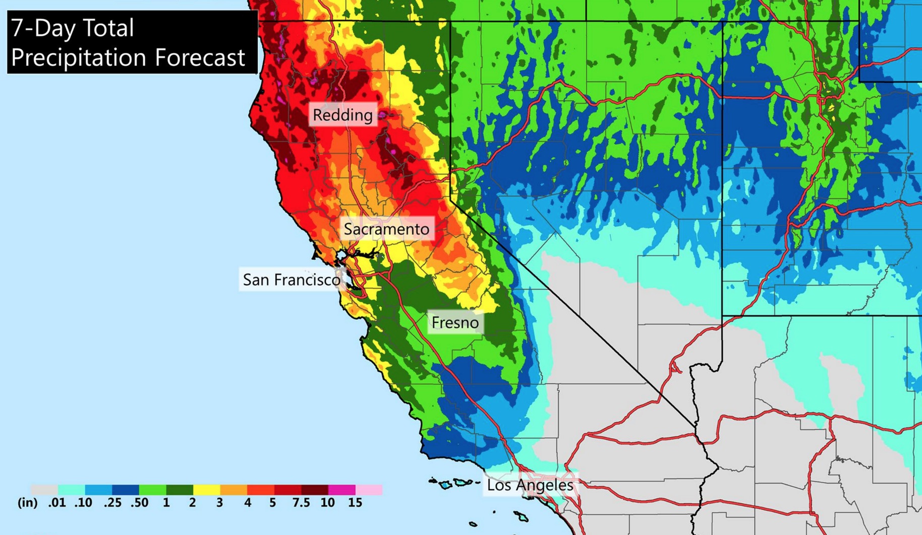 NOAA Forecasting 5-10 FEET of Snow For California This Week ...