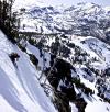 Toby Schwindt enjoys a perfect panel of steep spring snow.