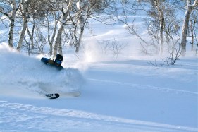 Slashing in the Niseko backcountry | Photo Credit: Abbott Gilbane