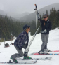 Jay Welz and Lauren Austin, hydrologic technicians with Colorado Snow Survey, weigh a snow sample near the Hidden Valley snow course in Rocky Mountain National Park. The surveyors measured 8.6 inches of SWE for Hidden Valley, which is 130 percent of the normal amount typically measured during the May 1st survey | Photo Credit: NRCS