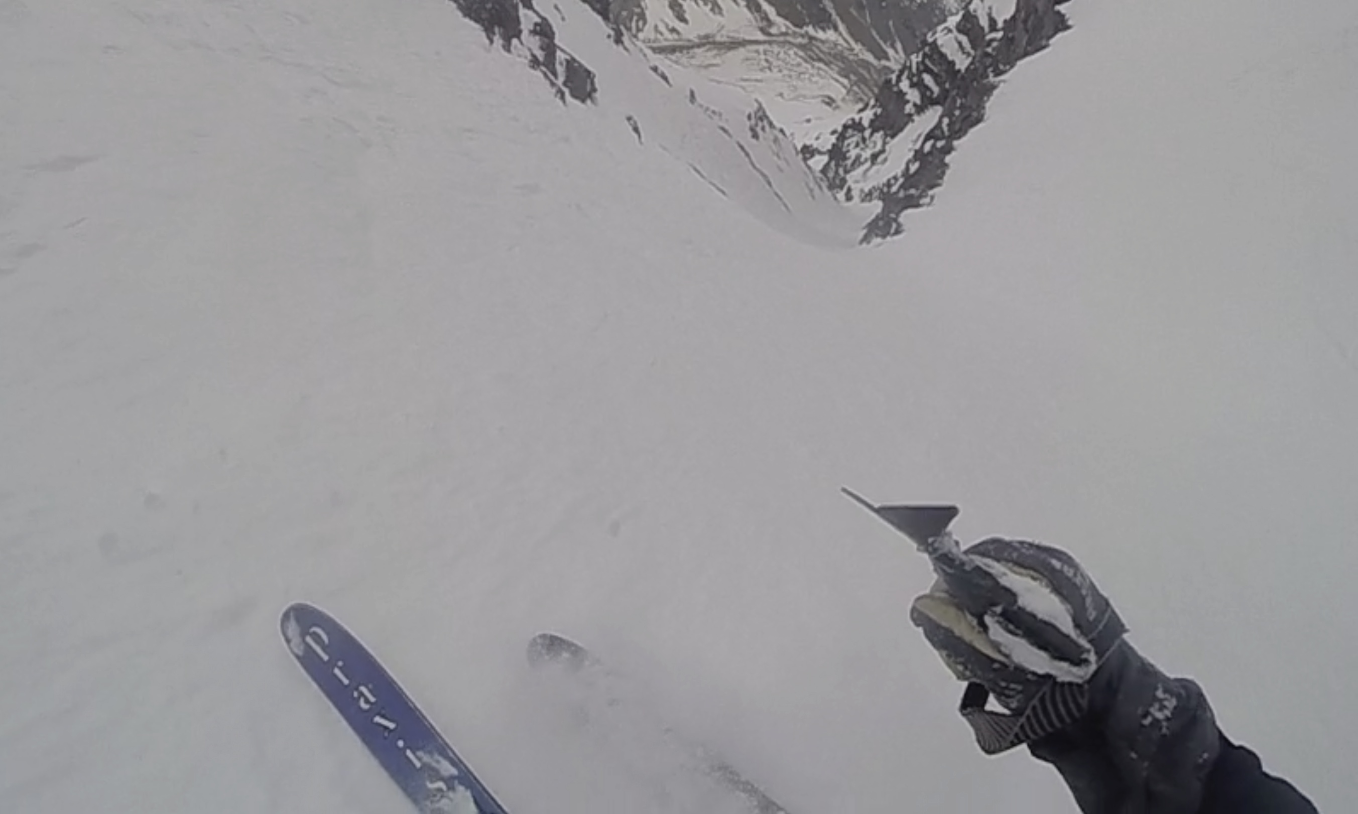 Dropping into the Super C is steep and committing. It's a brilliant place to get walled, but those first few turns are much steeper than the rest of the line so be prepared. 