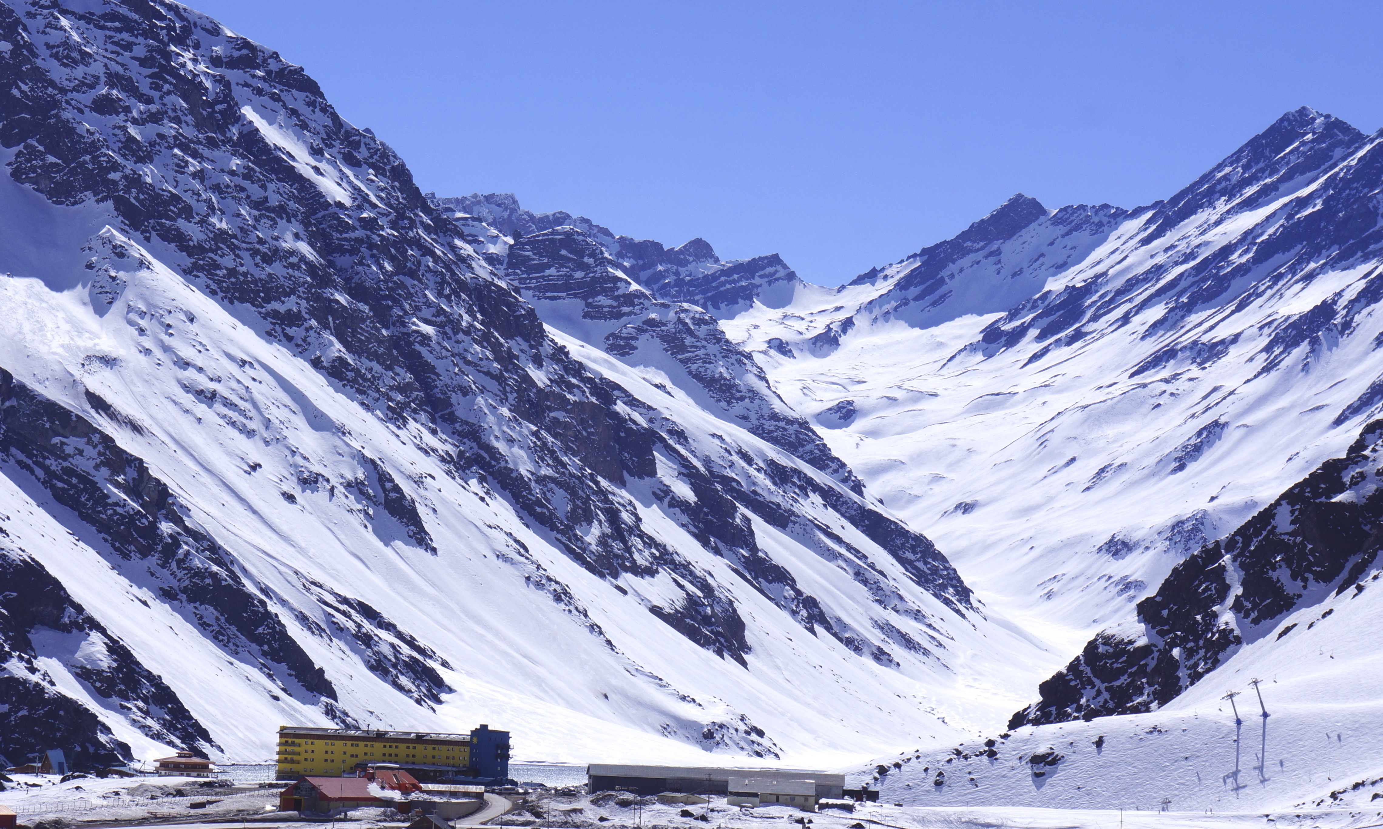 No matter how many switchbacks it takes, all roads lead to the famous yellow hotel of Portillo