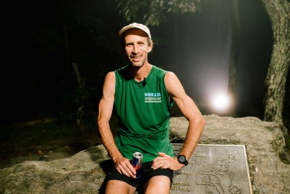 Karl Meltzer poses for a portrait after breaking the record for running the length of the Appalachian Trail on 18 September, 2016.