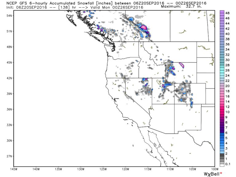 Snowfall totals into the weekend- higher amounts likely above 10,000 feet- MAP: Weatherbell