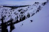 The high elevation snow north of Tahoe has been the best bet for ski touring so far this season. Here, Jeff Dostie enjoys another lap of the goods off Castle Peak.