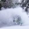 A favorite storm day shot of rider Jules Hanna exiting the white room after a proper West Shore barrel.