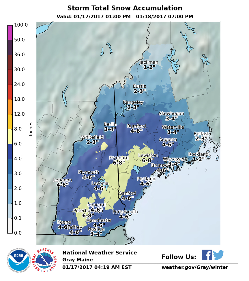 NOAA Winter Storm Warning In Effect For New England Up