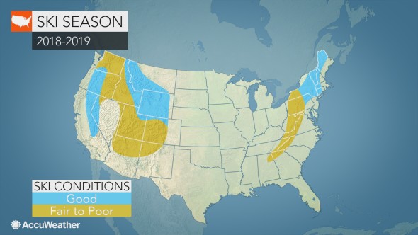 Snow Forecast For Winter 2018 – 2019 From AccuWeather