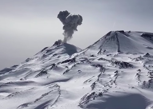 Chilean Volcano Blows Its Stack Near Nevados de Chillan Ski Resort