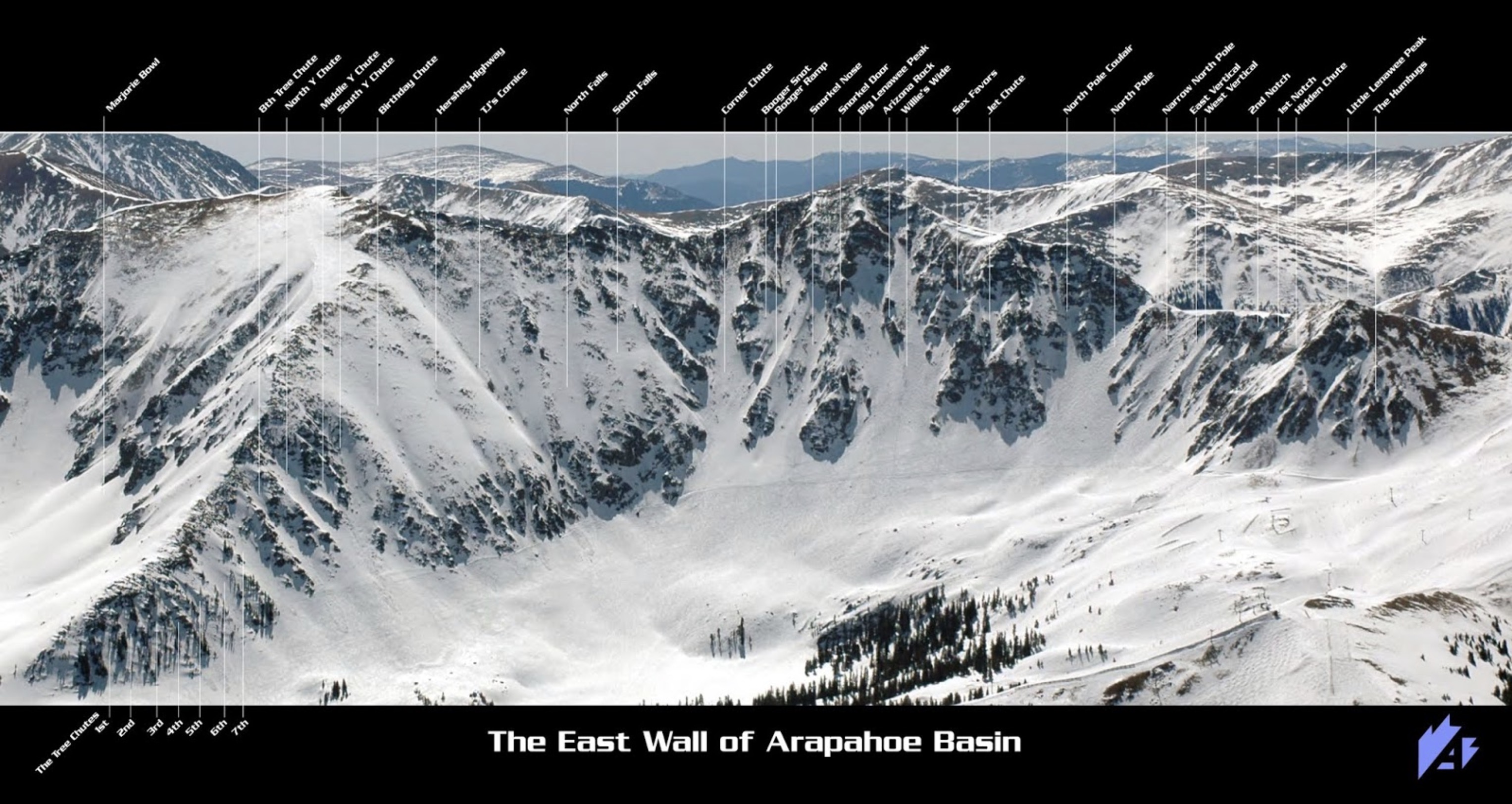 Arapahoe Basin Releases New, Highly Detailed Map of the East Wall