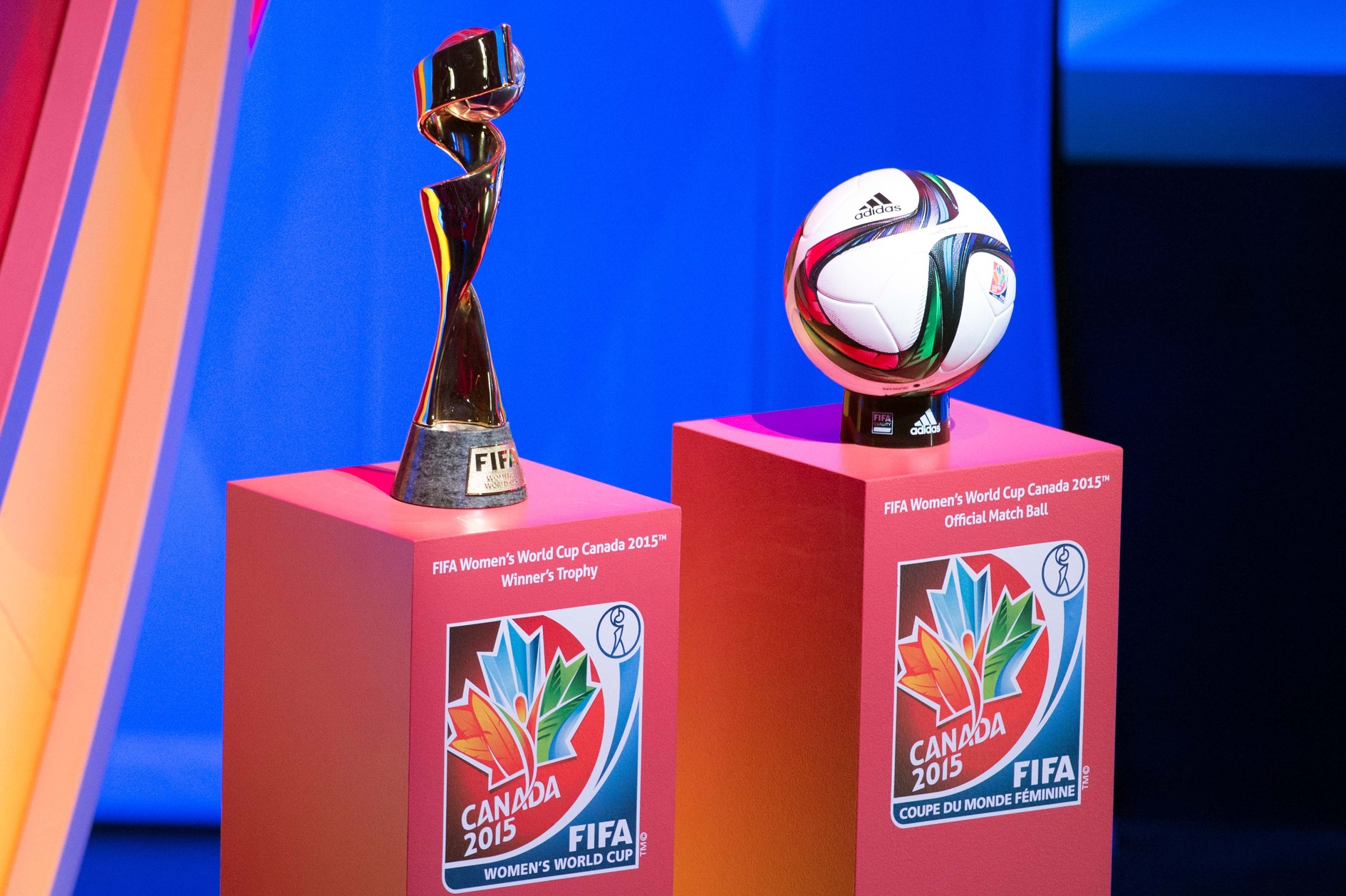 Women's World Cup ball trophy Marc DesRosiers-USA TODAY Sports
