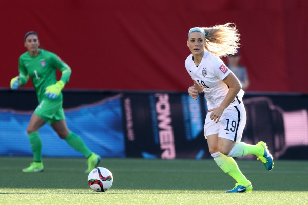 OTTAWA, ON - JUNE 26: Julie Johnston #19 of the United States controls the ball in the first half against China in the FIFA Women's World Cup 2015 Quarter Final match at Lansdowne Stadium on June 26, 2015 in Ottawa, Canada.  (Photo by Jana Chytilova/Freestyle Photo/Getty Images)
