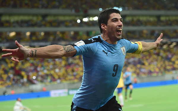 Luis Suarez Uruguay Brazil 3