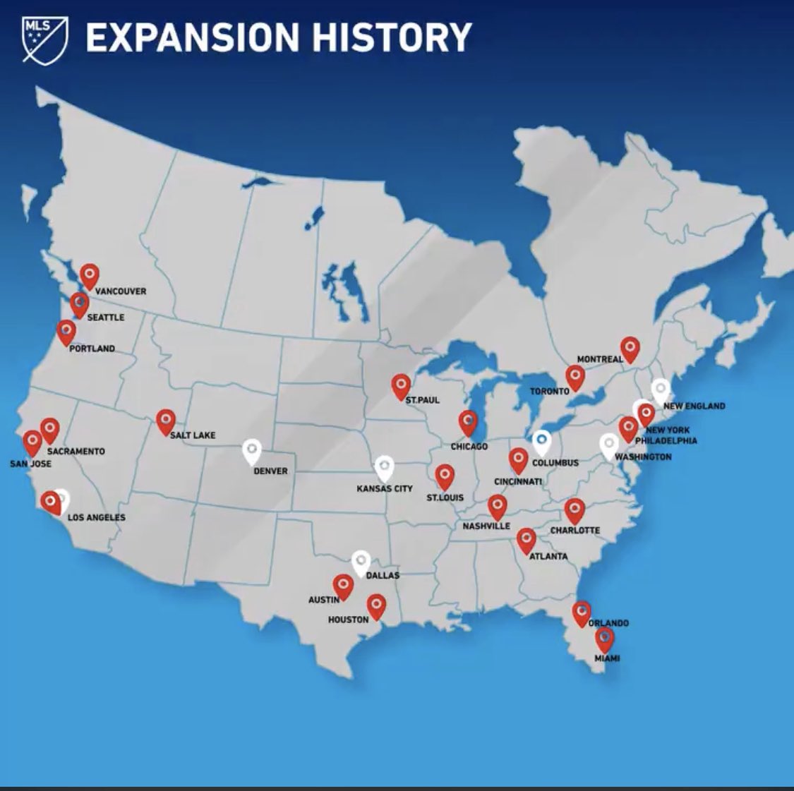 MLS Next Pro Map, Teams