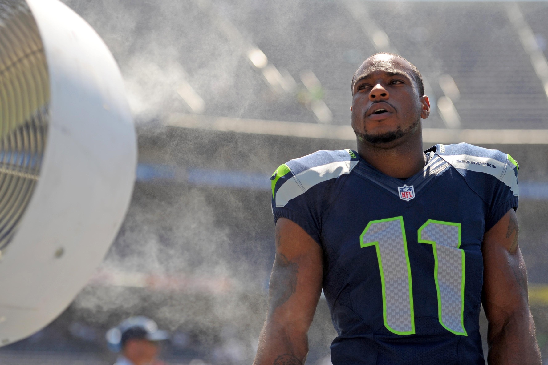 Seahawks' Baldwin has let it go with Harvin; Harvin hasn't