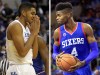 Left: Kentucky freshman Karl-Anthony Towns. Right: 76ers rookie Nerlens Noel. (USA TODAY Sports photos)