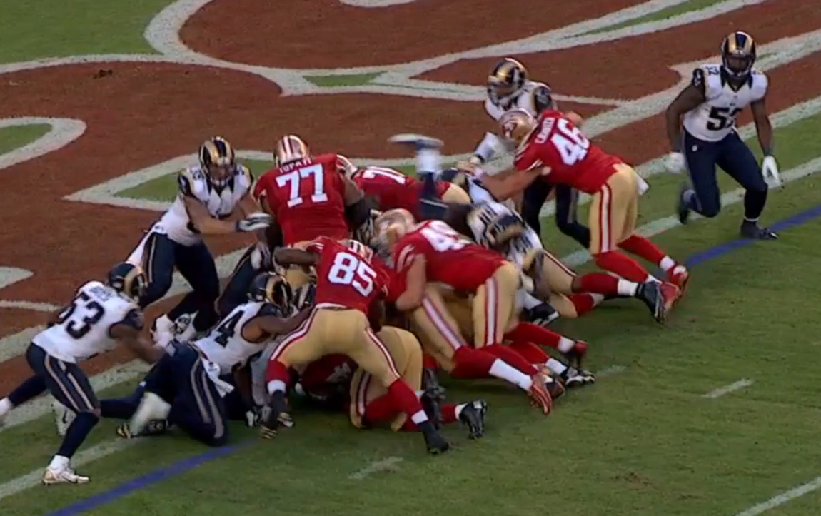 Rams win after Kaepernick fumbles in the endzone. Replay holds up call in  upset win - Missourinet