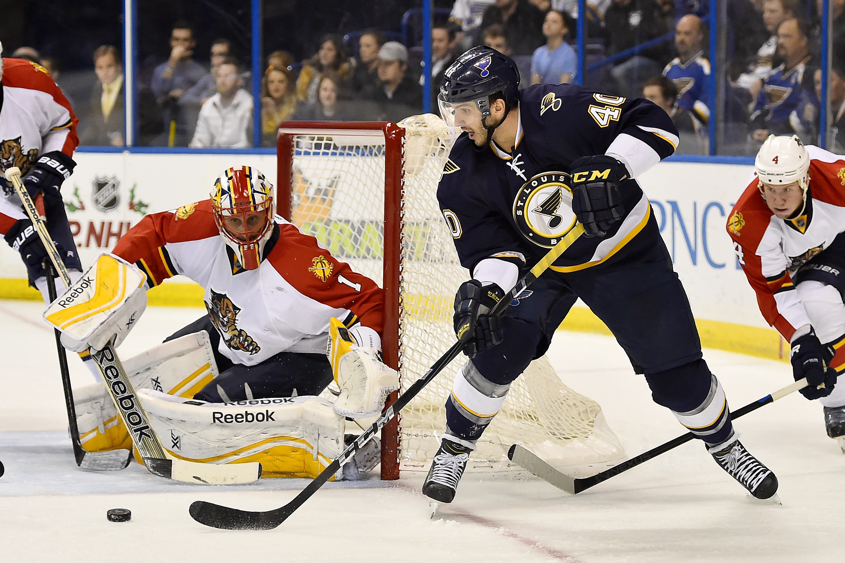 Maxim Lapierre was acquired from the Blues on Tuesday for Marcel Goc. ( Jasen Vinlove, USA TODAY Sports)