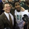 After the 2000 title, with Mateen Cleaves. (USA TODAY Sports Images)