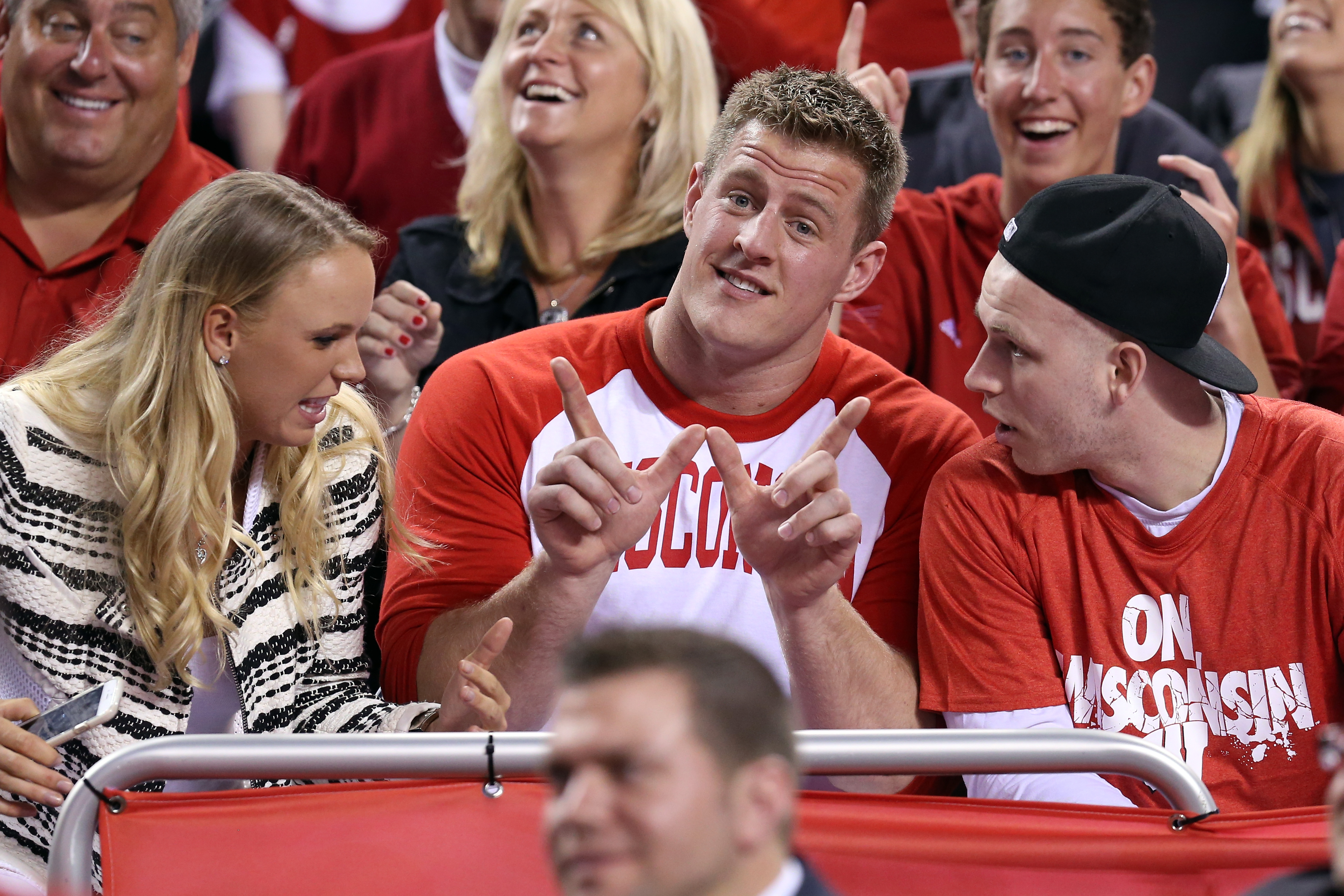 Hours After Playing Tennis At The White House Caroline Wozniacki Sat Next To J J Watt At The