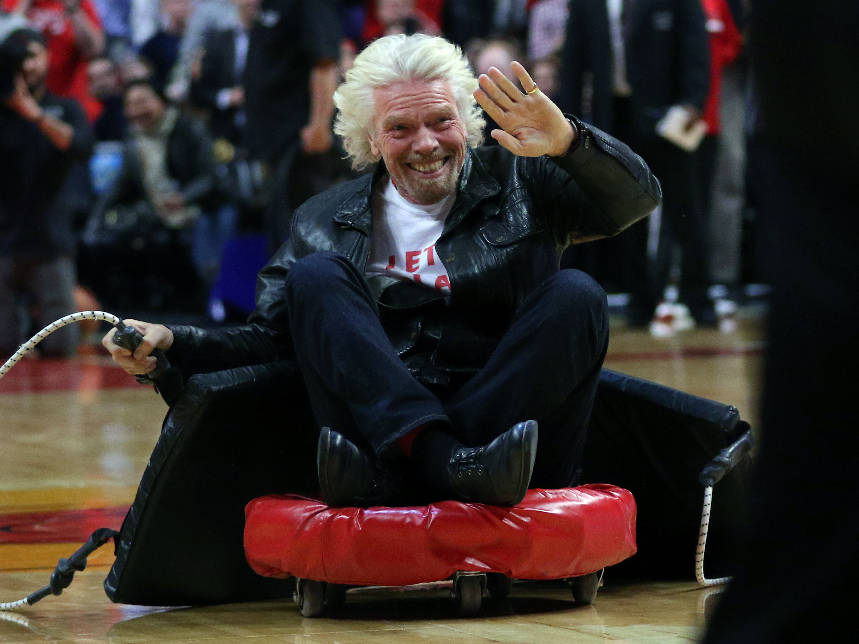 Richard Branson was a human bowling ball at the Chicago Bulls game ...