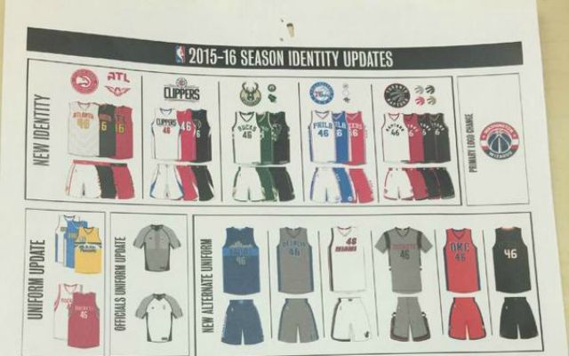 Possible 2015-16 NBA uniforms and logos leaked on Reddit