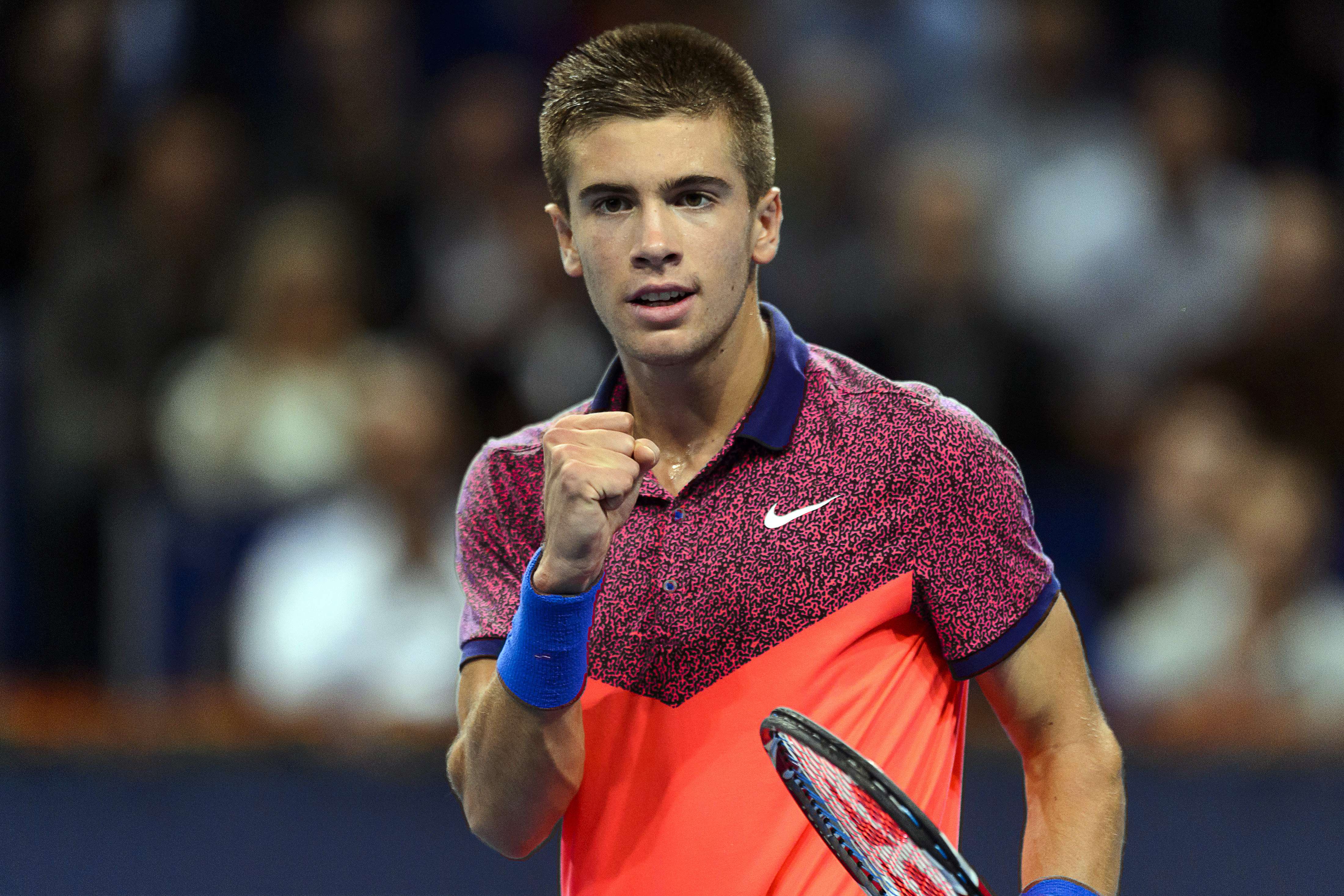 Coric after beating Nadal. (Getty Images)