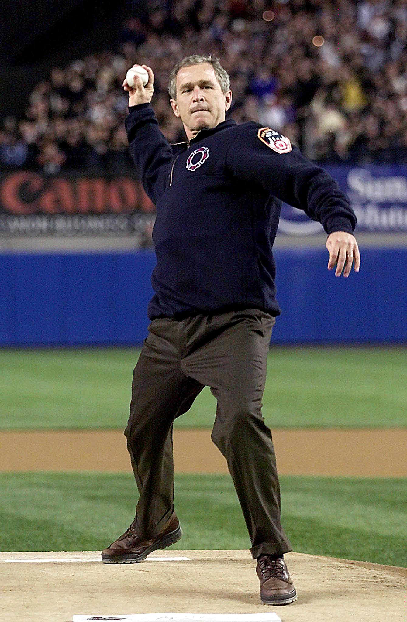 Ralph Lauren throws out the first pitch at Yankee Stadium 