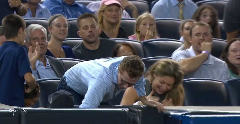 Yankees Fan Catches A Foul Ball, Celebrates For About Five Freakin' Hours