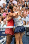 Sep 12, 2015; New York, NY, USA; Flavia Pennetta of Italy (right) hugs Roberta Vinci of Italy after the women's singles final on day thirteen of the 2015 U.S. Open tennis tournament at USTA Billie Jean King National Tennis Center. Mandatory Credit: Robert Deutsch-USA TODAY Sports ORG XMIT: USATSI-225586 ORIG FILE ID: 20150912_jla_usa_021.jpg