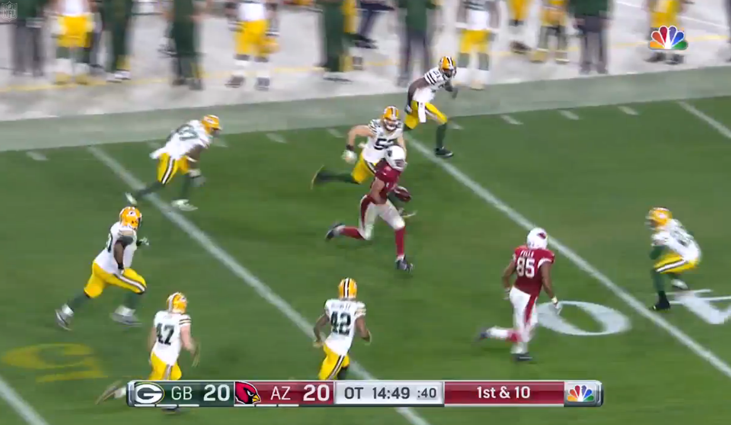 Green Bay, WI, USA. 2nd Dec, 2018. Arizona Cardinals wide receiver Larry  Fitzgerald #11during the NFL Football game between the Arizona Cardinals  and the Green Bay Packers at Lambeau Field in Green