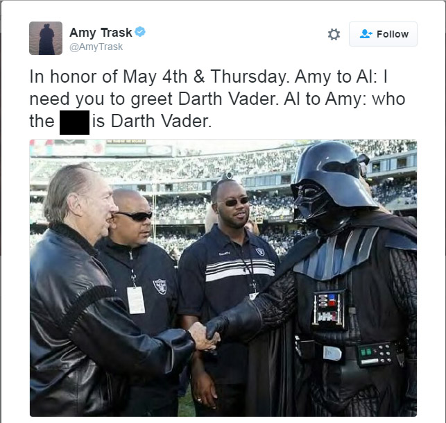 Late Raiders owner Al Davis once met Darth Vader and it was