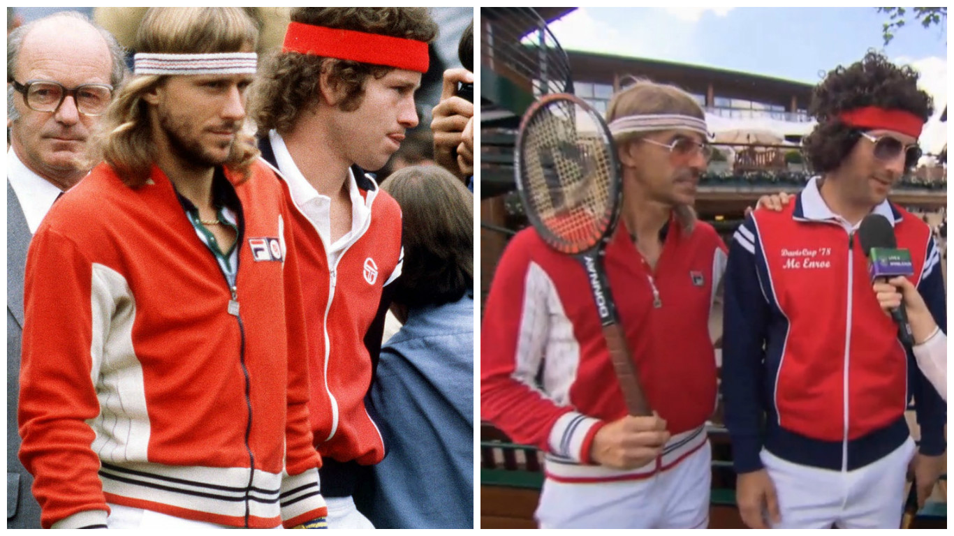 Two fans went to Wimbledon in flawless Bjorn Borg and John McEnroe costumes