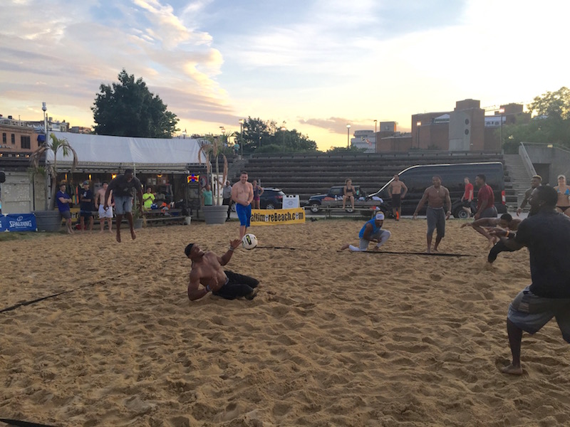 Cam Newton and Panthers teammates crashed a beach volleyball game in ...