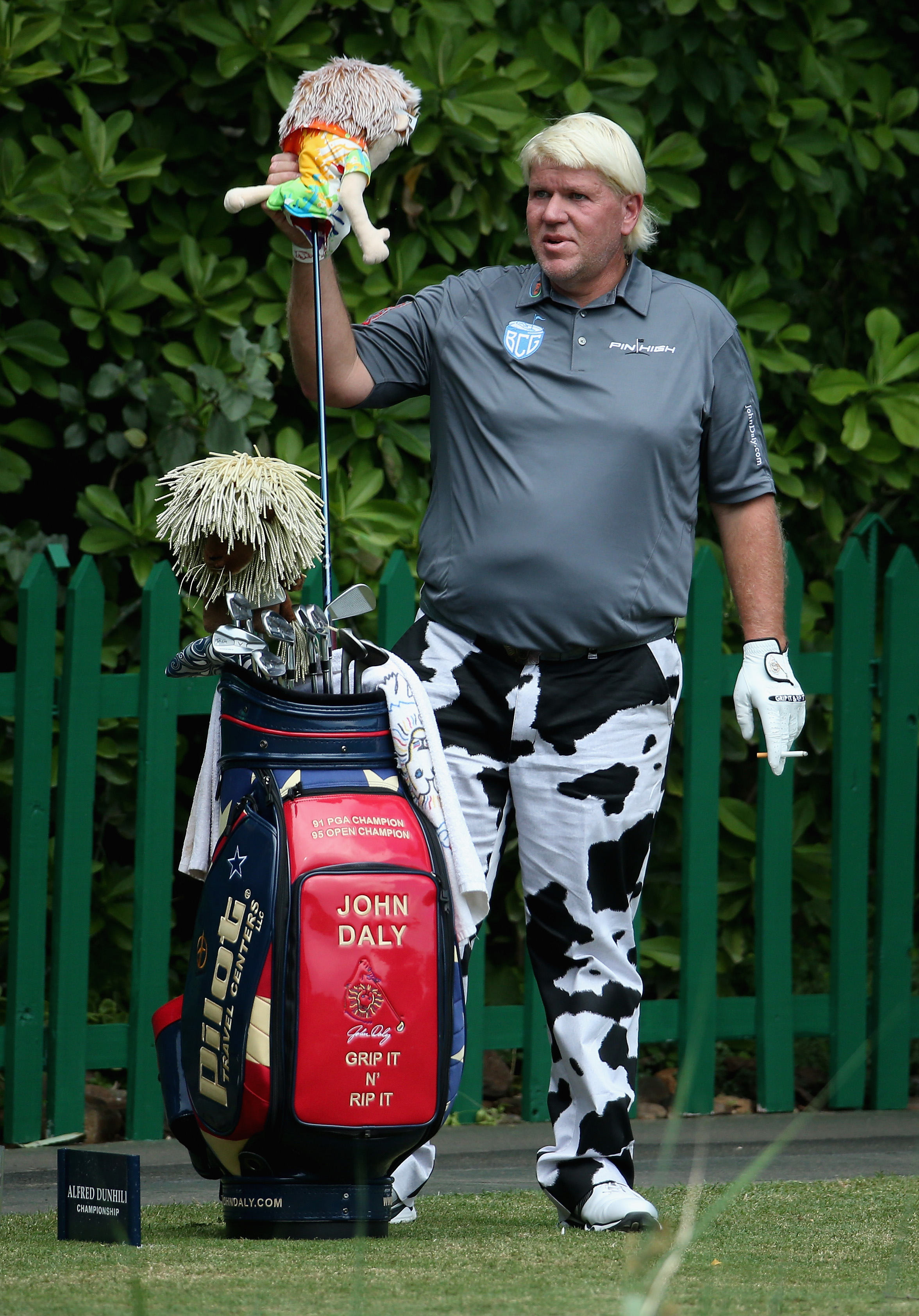 MALELANE, SOUTH AFRICA - NOVEMBER 26: in John Daly of the USA action during the pro-am ahead of the Alfred Dunhill Championship at Leopard Creek Country Club on November 26, 2013 in Malelane, South Africa. (Photo by Warren Little/Getty Images) ORG XMIT: 452343851 ORIG FILE ID: 452076107