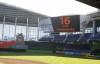 MIAMI, FL - SEPTEMBER 25: The scoreboard at Marlins Park displays the name and number of pitcher Jose Fernanedez who died in a boating accident after play was cancelled between the Miami Marlins and the Atlanta Braves on September 25, 2016 in Miami, Florida. (Photo by Joe Skipper/Getty Images) ORG XMIT: 672502907 ORIG FILE ID: 610375400