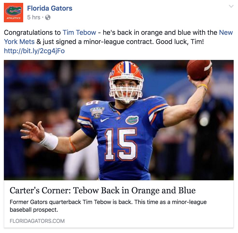 The Florida Gators destroyed a Facebook troll who tried to insult Tim Tebow  | For The Win