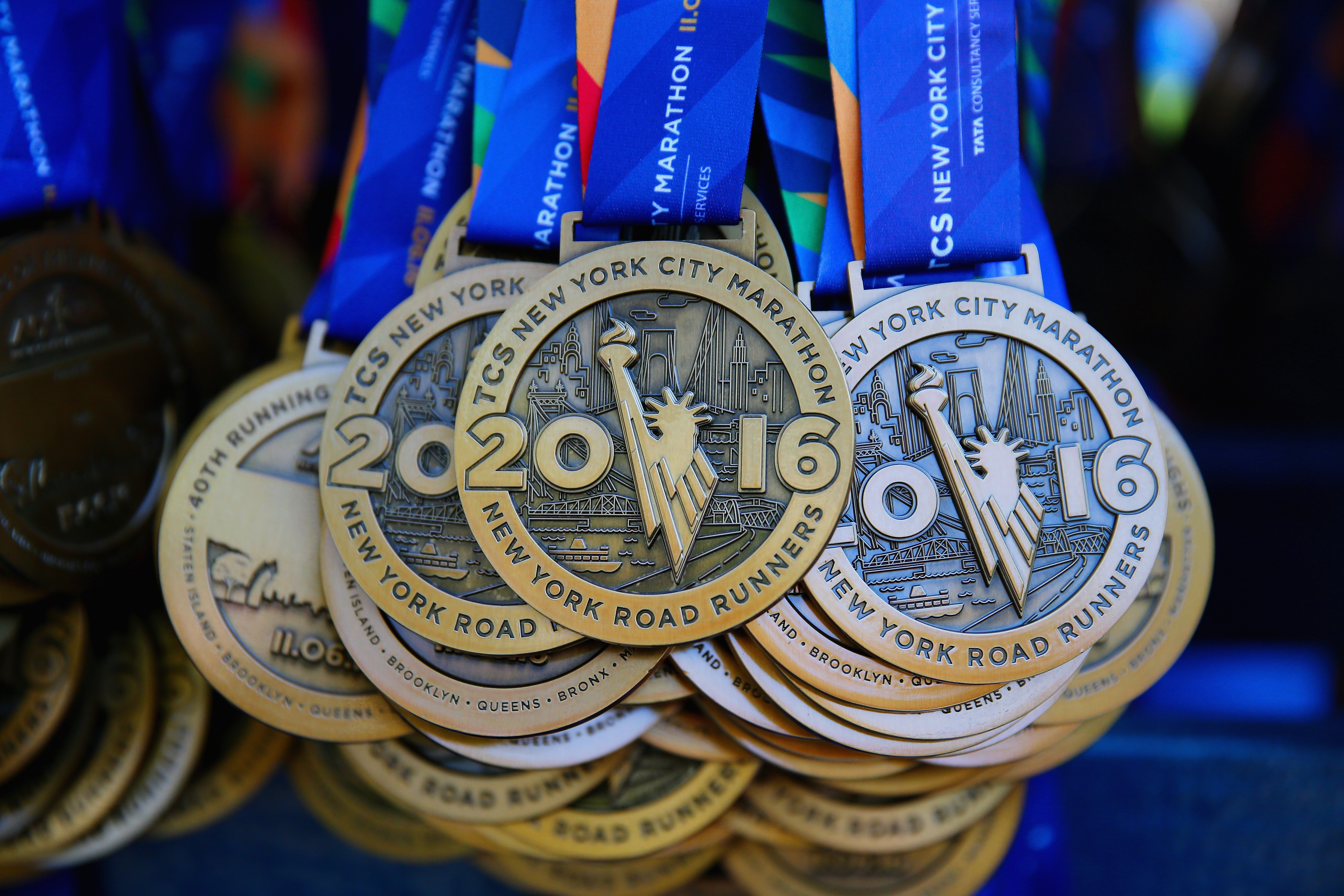 These are the medals you get if you complete the NYC Marathon For The Win