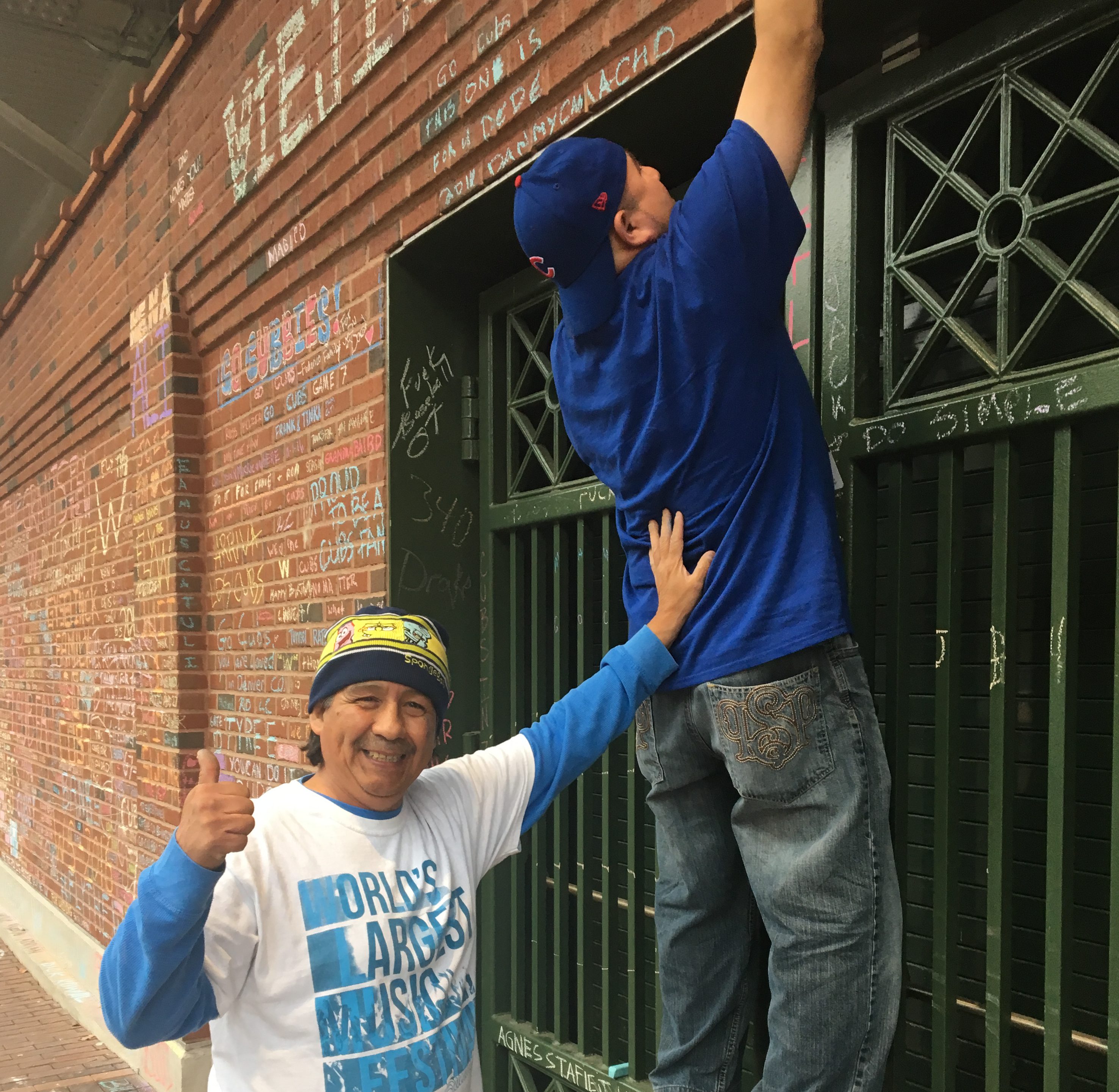 Baseball Fans Outside Wrigley Field Mural Wallpaper