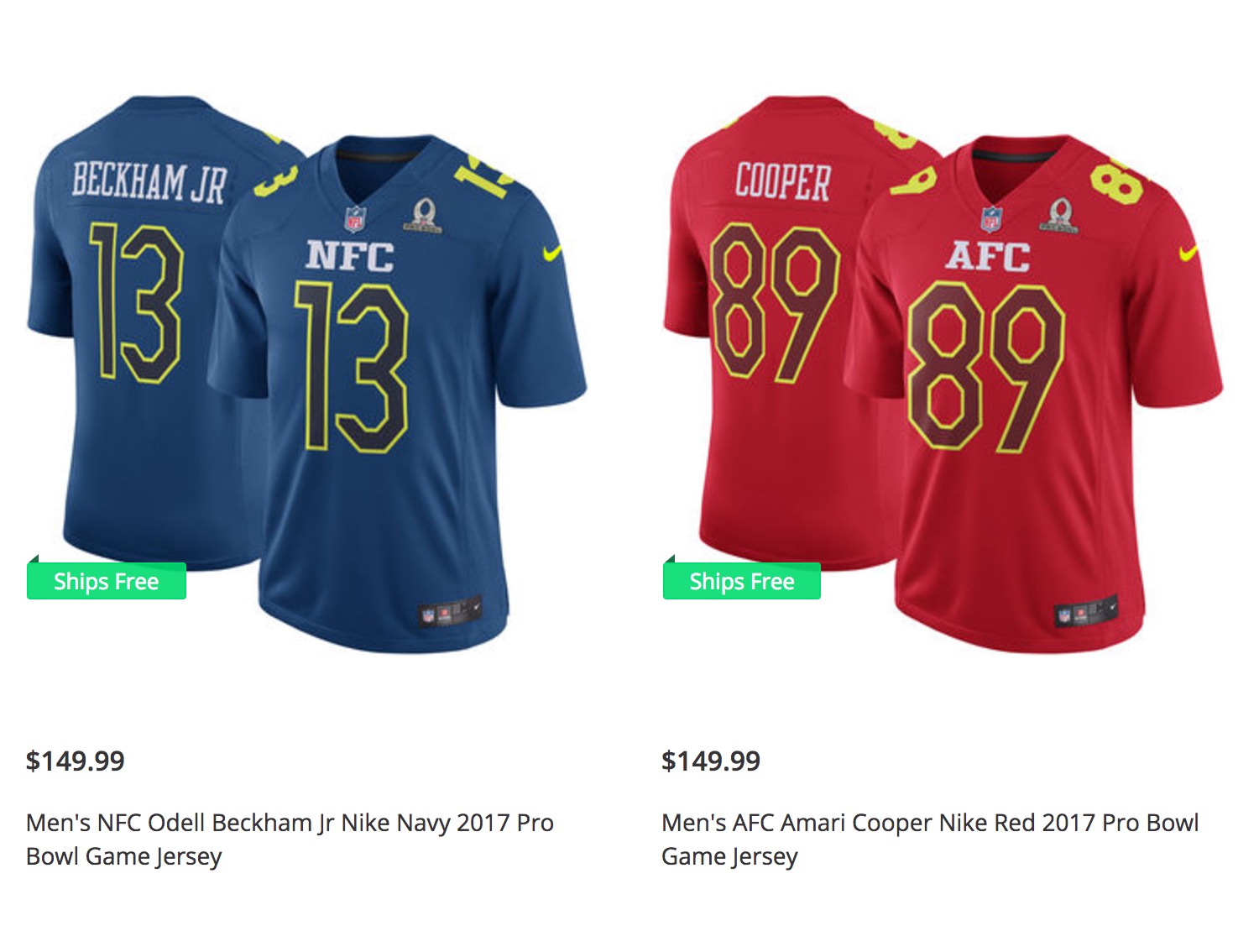 The NFL’s 2017 Pro Bowl jerseys are officially terrible For The Win