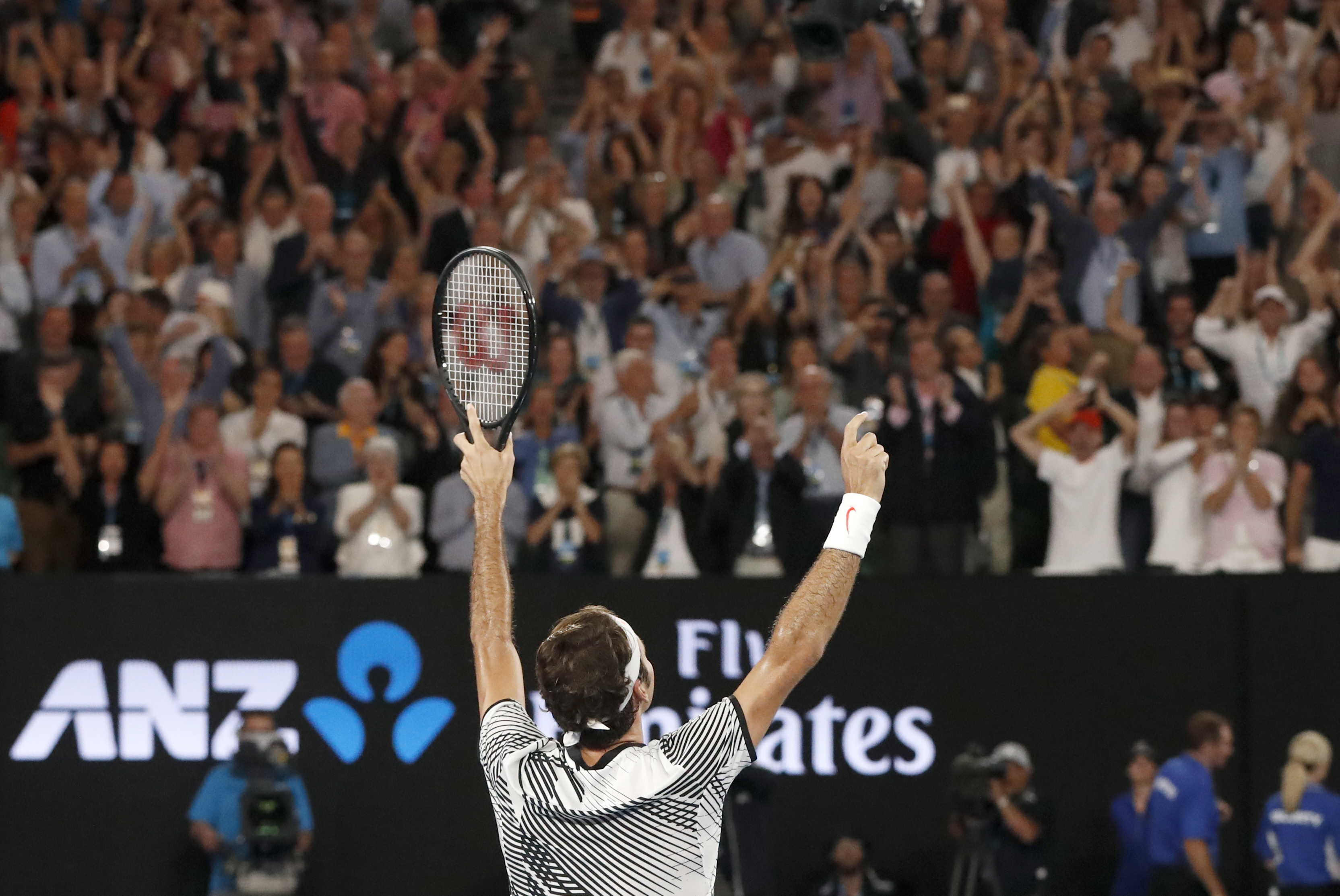 Watch the final point of Roger Federers thrilling Australian Open win For The Win