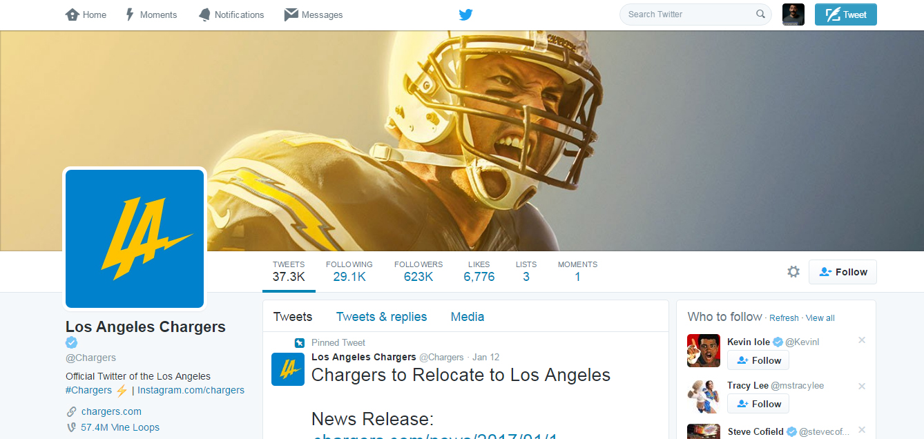 Los Angeles Chargers Team Color Scheme » Brand and Logo