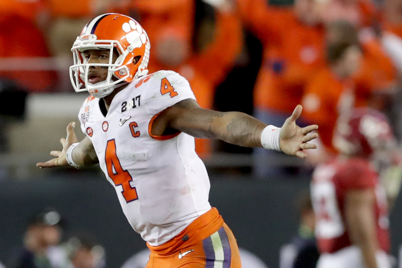 Mens Clemson National Championship #4 Deshaun Watson White College